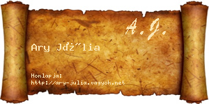 Ary Júlia névjegykártya
